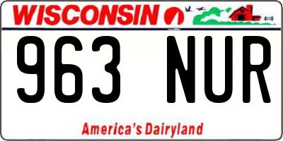 WI license plate 963NUR
