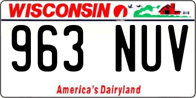 WI license plate 963NUV