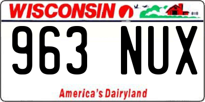 WI license plate 963NUX