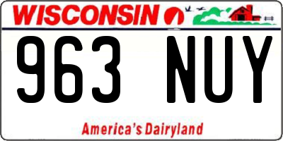 WI license plate 963NUY