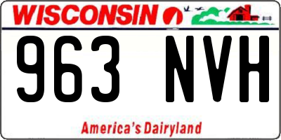 WI license plate 963NVH