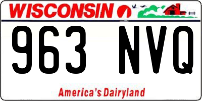 WI license plate 963NVQ