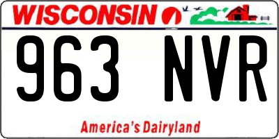 WI license plate 963NVR