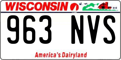 WI license plate 963NVS