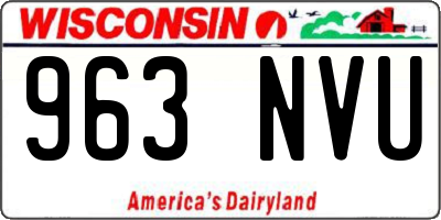 WI license plate 963NVU