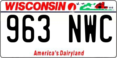 WI license plate 963NWC