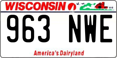 WI license plate 963NWE