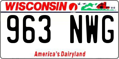 WI license plate 963NWG
