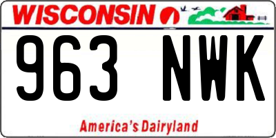 WI license plate 963NWK