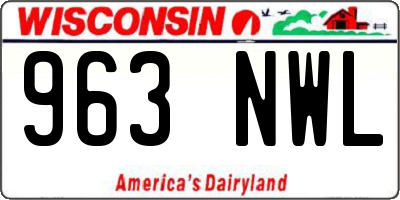 WI license plate 963NWL