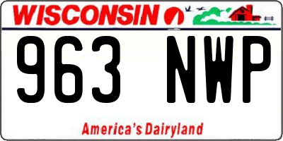 WI license plate 963NWP