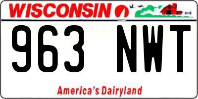 WI license plate 963NWT