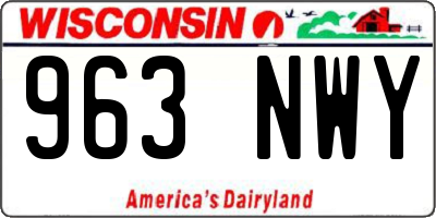 WI license plate 963NWY