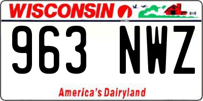 WI license plate 963NWZ