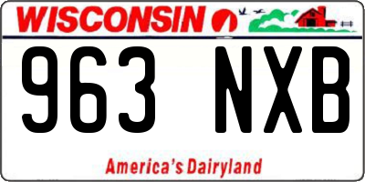 WI license plate 963NXB