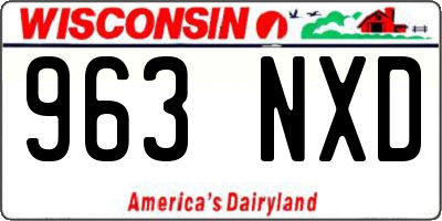 WI license plate 963NXD