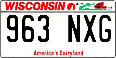 WI license plate 963NXG