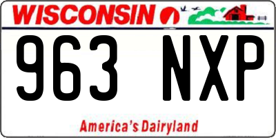 WI license plate 963NXP