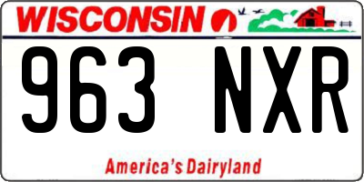 WI license plate 963NXR