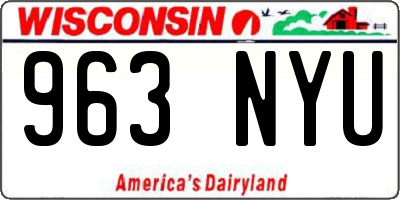 WI license plate 963NYU