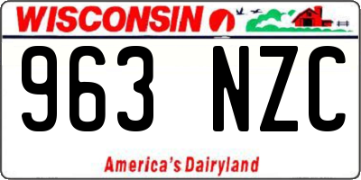 WI license plate 963NZC