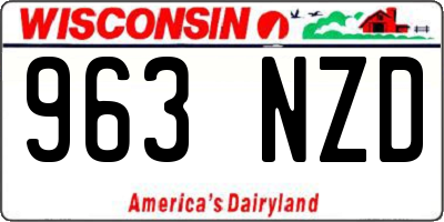 WI license plate 963NZD