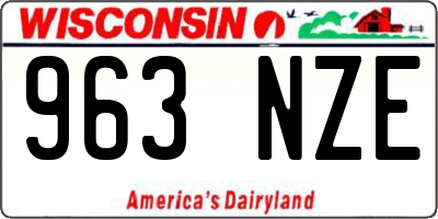 WI license plate 963NZE