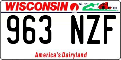 WI license plate 963NZF