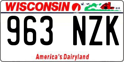 WI license plate 963NZK
