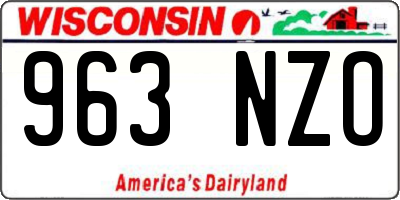 WI license plate 963NZO