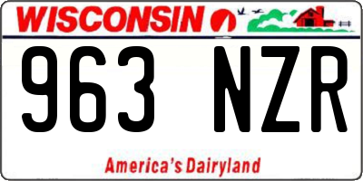 WI license plate 963NZR