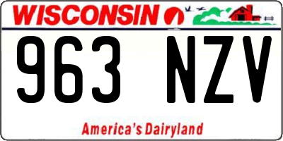 WI license plate 963NZV