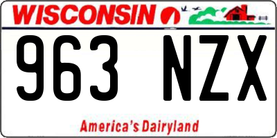 WI license plate 963NZX