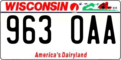 WI license plate 963OAA
