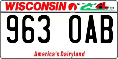 WI license plate 963OAB