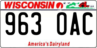 WI license plate 963OAC