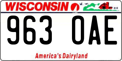 WI license plate 963OAE