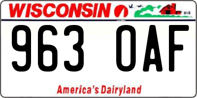 WI license plate 963OAF
