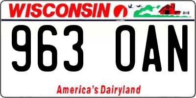 WI license plate 963OAN
