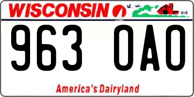 WI license plate 963OAO