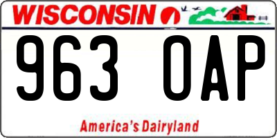 WI license plate 963OAP