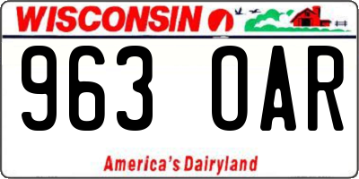WI license plate 963OAR