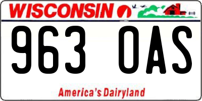 WI license plate 963OAS
