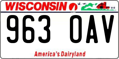 WI license plate 963OAV