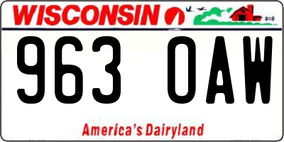 WI license plate 963OAW