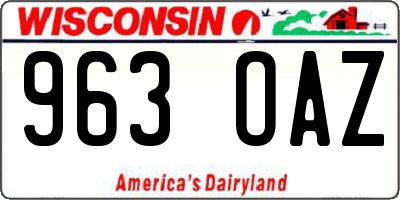 WI license plate 963OAZ