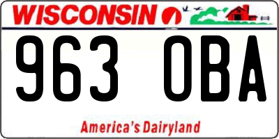 WI license plate 963OBA