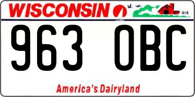 WI license plate 963OBC