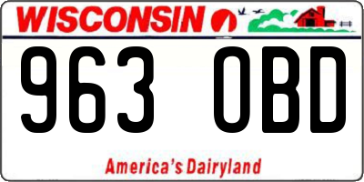 WI license plate 963OBD