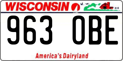 WI license plate 963OBE